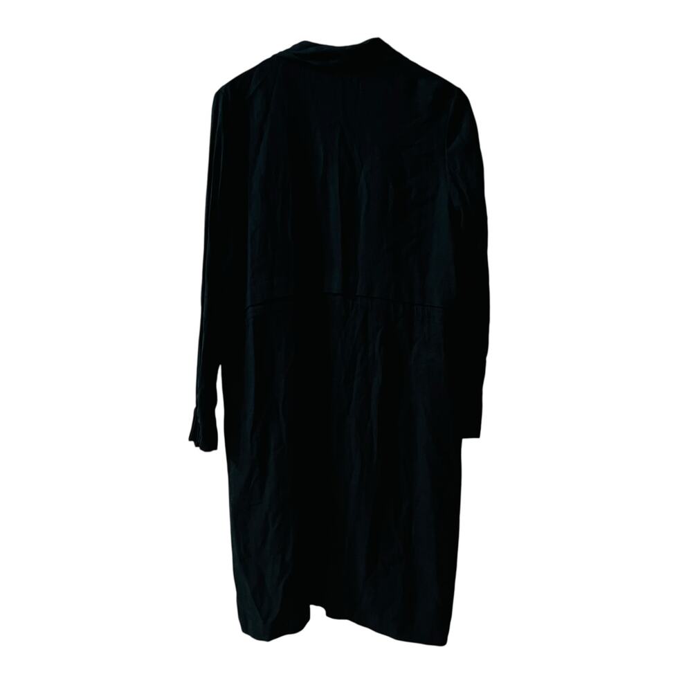Elodie Linen Blend Draped Open Front Jacket Size S Small Black - Picture 3 of 8